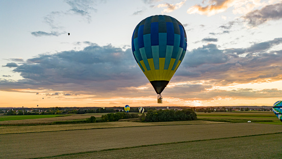 Hot Air Balloons Preparing to Launch for dawn patrol.