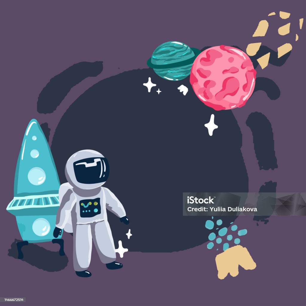 Abstract Space Shape Horizontal Space Background With Abstract Shape And Planets Web Design ...