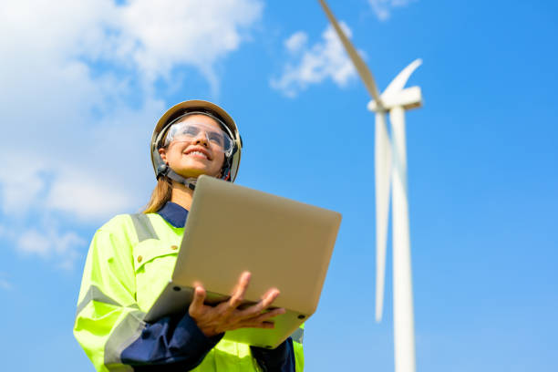 istock Renewable energy engineer working on wind turbine 1466674410