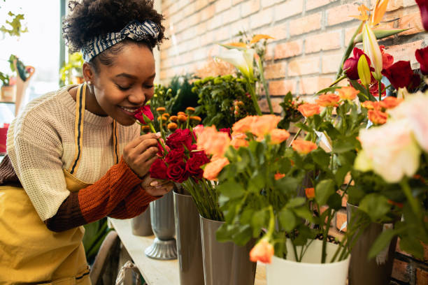 istock Young business owner designs a custom bridal bouquet 1466675226
