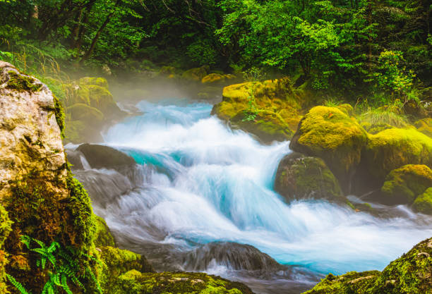 istock Beautiful Slovenian soca stream flowing through rocks during daylight 1466676456
