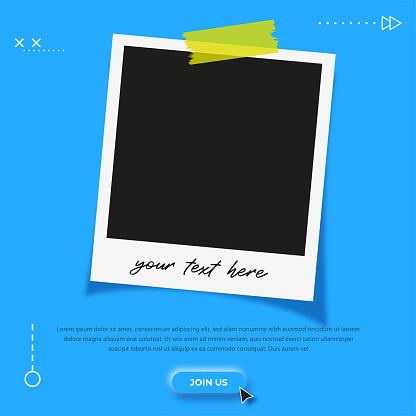 Photo frame. Digital marketing agency and corporate social media post template