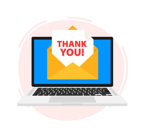istock Letter in an envelope with thanks, thank you. Vector stock illustration. 1466684858