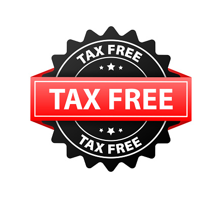 Tax free red label. Tax free icon. Vector illustration.