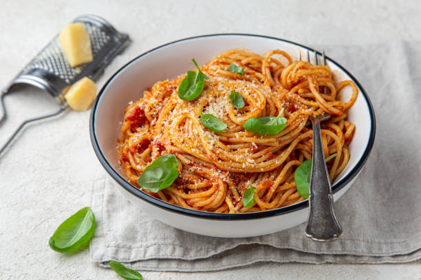 istock spaghetti pasta with tomato sauce 1466685743