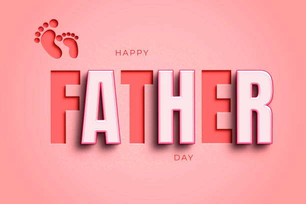 Father's Day With a Realistic Paper Cut Effect. Greeting Card.