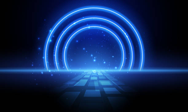 istock abstract rings backgrounds blue tunnel with lights for signs corporate, advertisement business, social media post, billboard agency, ads campaign marketing, motion video, landing page, website header 1466695163
