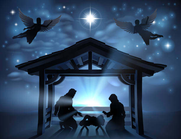 istock Christmas Nativity Scene Jesus Manger Silhouette 1466698340