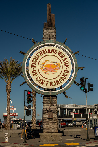 San Francisco, United States: February 16, 2022: Fishermans Wharf Sign In San Francisco