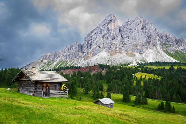 istock Mountain huts, Sass de Putia, Passo delle Erbe, Dolomites 1466706297