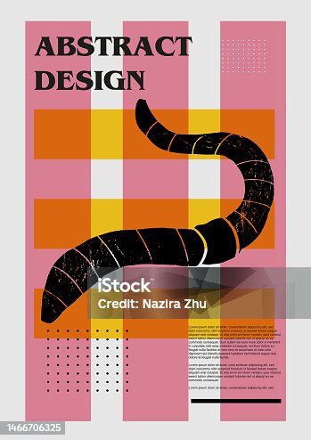 istock Worm. Vector poster with insects. Engraving illustrations and typography. Background images for cover, banner 1466706325
