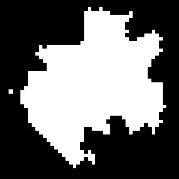 Vector illustration of Pixel map of Gabon. Vector illustration.