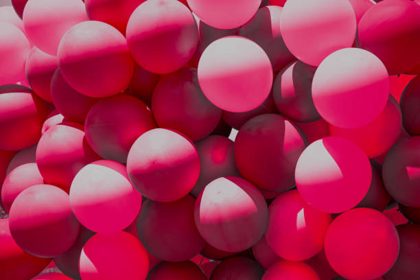 istock Viva Magenta background. Red balloons 1466713177