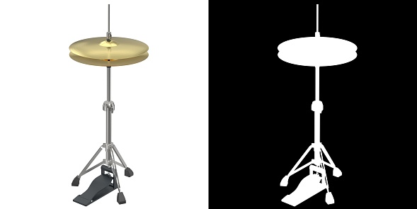 3D rendering illustration of a hi-hat cymbal