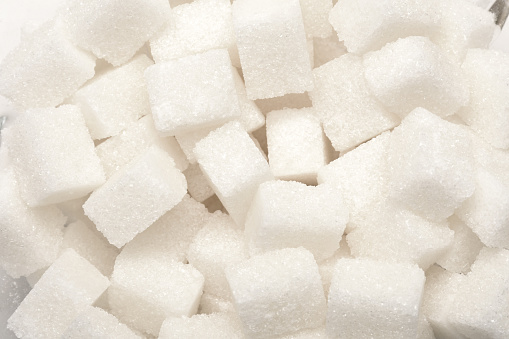Full frame high angle view sugar cubes