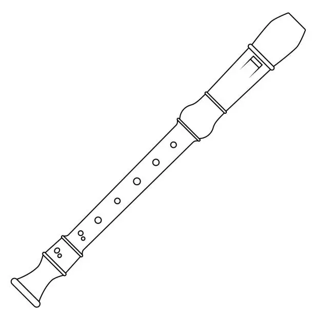 Vector illustration of Block flute, vector illustration musical instrument