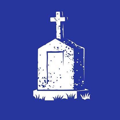 A simple vector illustration of an old tombstone