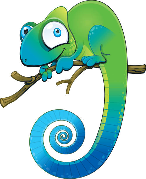 Chameleon vector art illustration