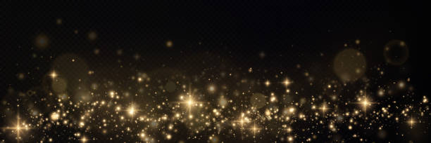 istock Golden glitter.Light effect.Glittering particles background. Gold dust on a transparent background. 1466726548