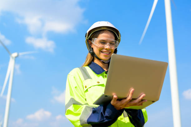 istock Renewable energy engineer working on wind turbine 1466734281