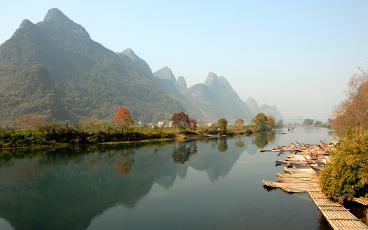 Mountain landscape of yangshuo at Guilin, China