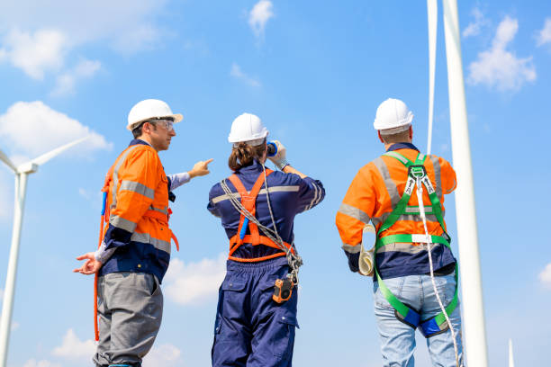 istock Renewable energy engineer working on wind turbine 1466740315