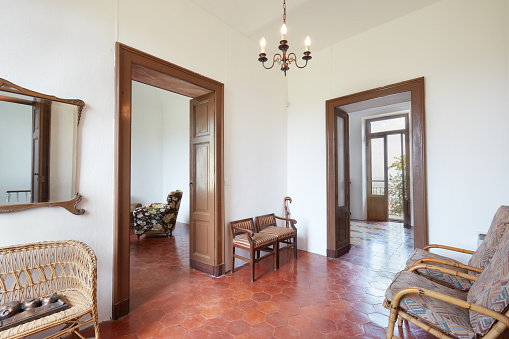 Entrance in apartment interior in old country house
