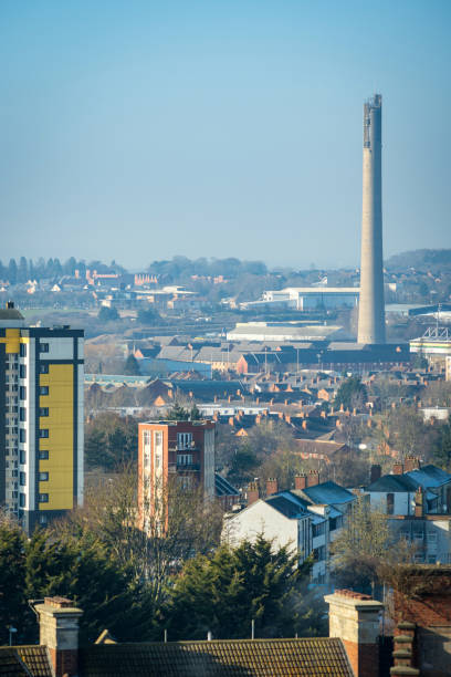 istock Northampton town cityscape over blue sky in england uk 1466743459