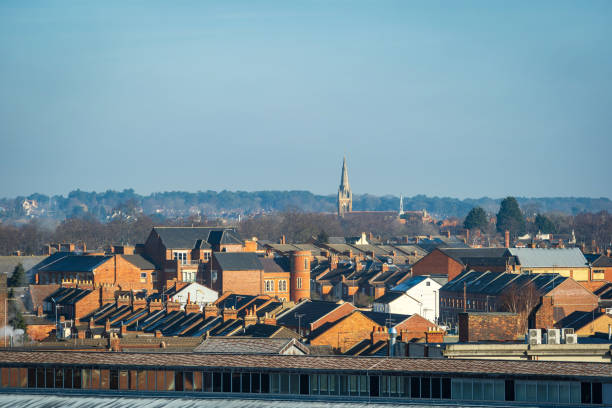 istock Northampton town cityscape over blue sky in england uk 1466743493