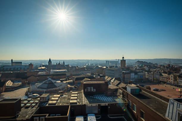 istock Northampton town cityscape over blue sky in england uk 1466743513
