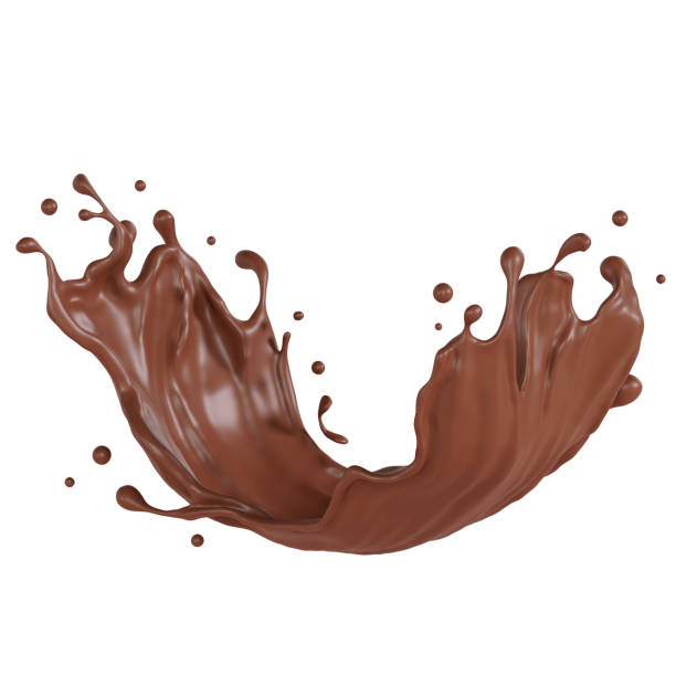 istock Chocolate isolated splashes wave, with clipping path 3D illustration. 1466748595