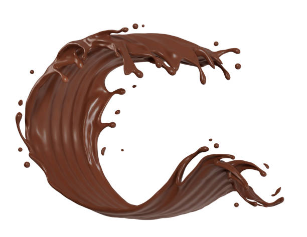 istock Chocolate isolated splashes wave, with clipping path 3D illustration. 1466748637
