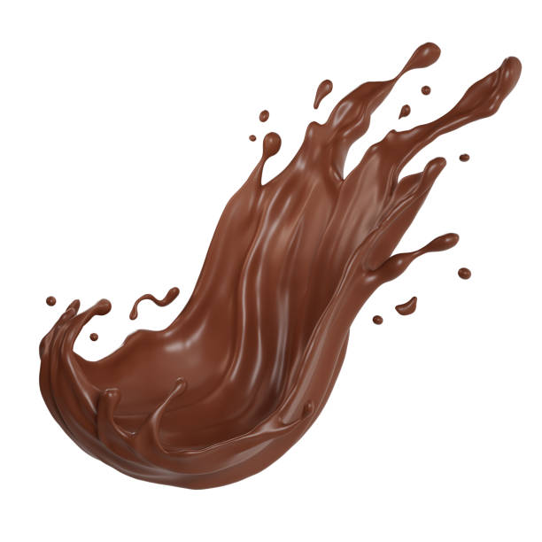istock Chocolate isolated splashes, with clipping path 3D illustration. 1466748981
