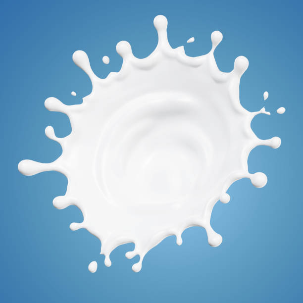 istock milk splashes isolated, with clipping path 3D illustration. 1466749357