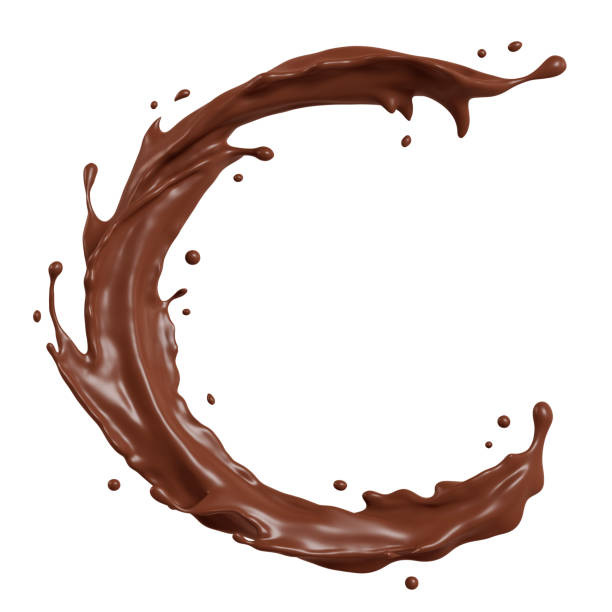 istock Chocolate isolated splashes wave, with clipping path 3D illustration. 1466749502
