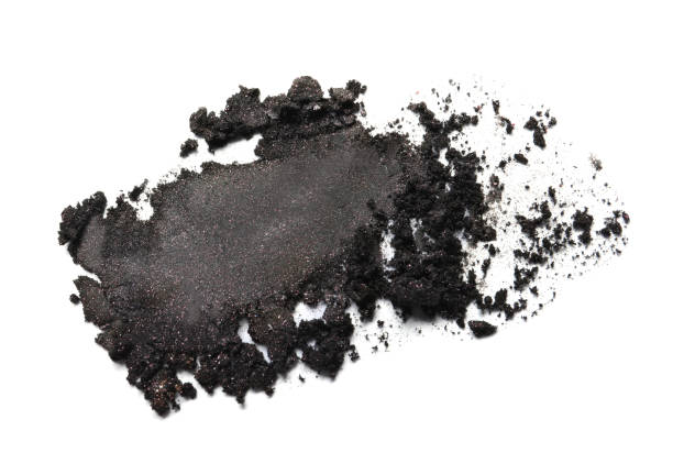 istock Crushed eye shadow on white background, top view. Professional makeup product 1466750998