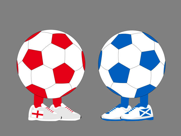 ilustraciones, imágenes clip art, dibujos animados e iconos de stock de inglaterra vs escocia fútbol - fan england british culture english culture