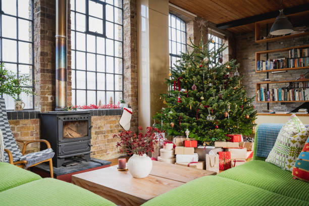 istock Industrial-style loft apartment at holiday time 1466755492