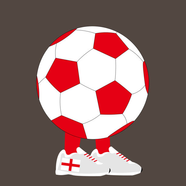 ilustraciones, imágenes clip art, dibujos animados e iconos de stock de fútbol de inglaterra en zapatillas - fan england british culture english culture