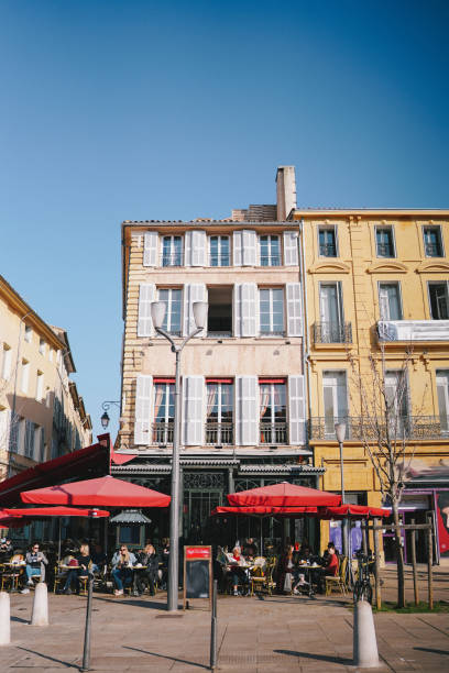 istock View down corridor to historic town and cafe 1466763720