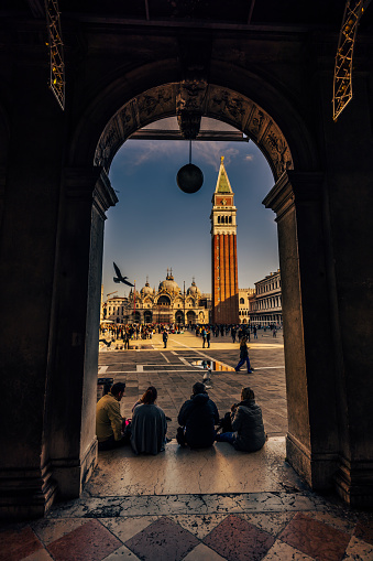 St Mark's Square (Piazza San Marco) of Venice, northern Italy. Composite photo