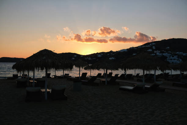 istock Sunset at Mylopotas Ios Greece 1466770340
