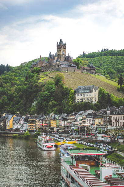 istock View up river to boats and ancient village 1466778435