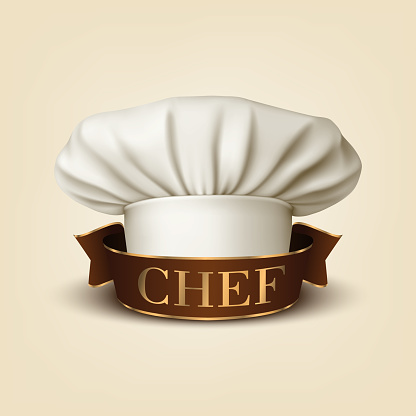 Vector Banner with 3d Realistic White Chef Hat, Toque and Ribbon. Cook, Baker Chef Cap Design Template. Bakery, Restaurant, Kitchen Uniform. Cotton Hat, Professional Clothes.