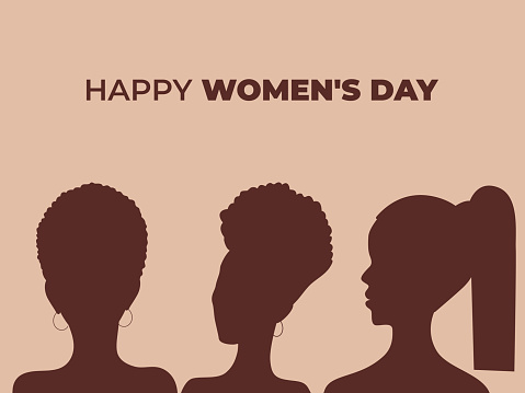 International Womens Day Card African American Women Silhouettes Stock …