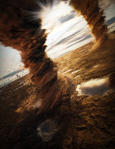istock View of a large tornado, 3d animation 1466784179