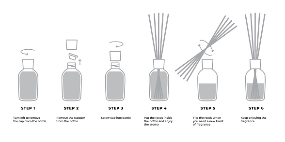 Stepbystep Instructions For Reed Diffuser Stock Illustration - Download ...
