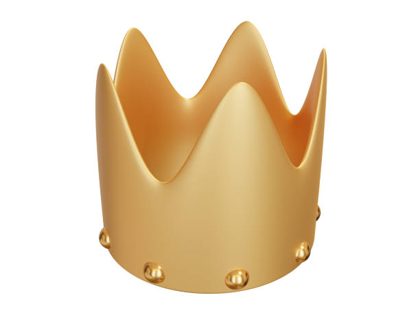 istock Golden cartoon crown. 3d render. 1466787162