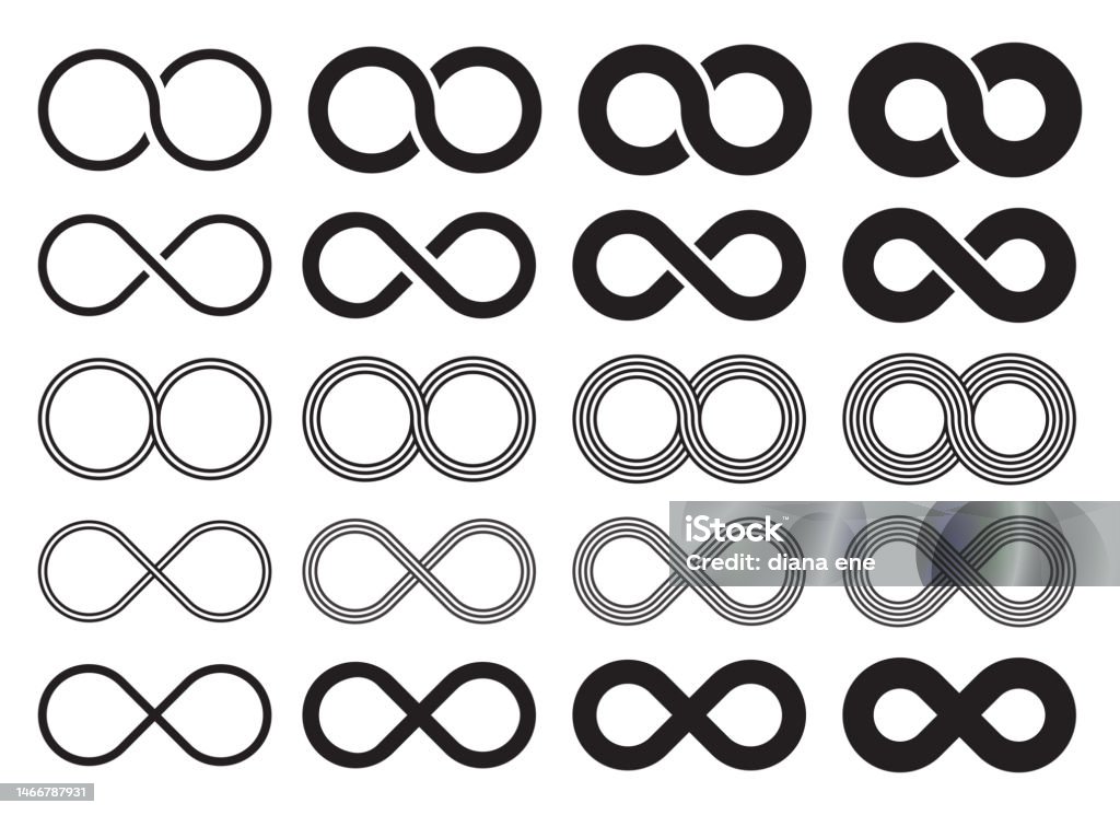 Infinity Vector White Rectangle Infinity Symbol Collection Vector Illustration Isolated On White Stock ...