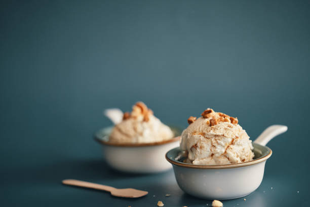 istock Caramel Ice Cream with Topping 1466789750